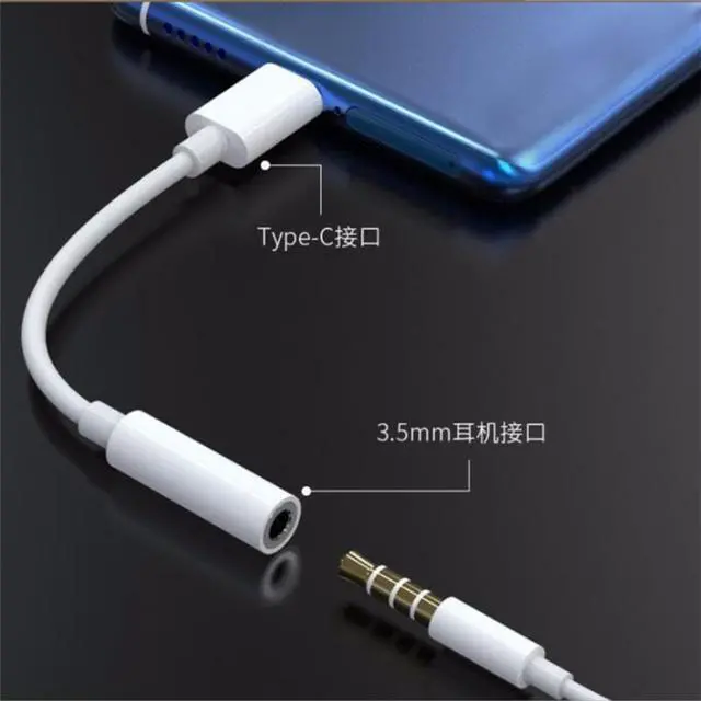 Alt view image 2 of 2 - Usb Type C To 3.5mm Aux Adapter Type-c 3 5 Jack Audio Cable for Samsung huawei Oneplus phone