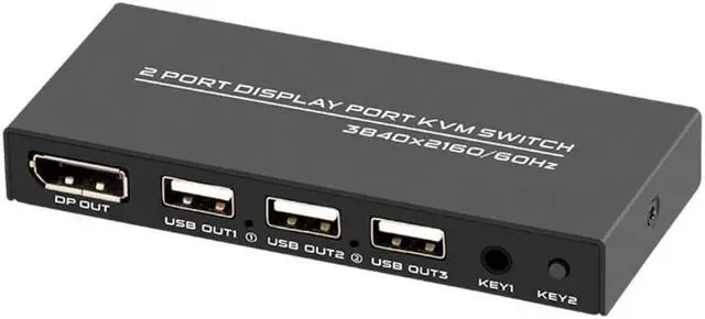 Main image of 2 Port 8K Displayport KVM Switch 4K 144hz USB KVM 8K Displayport 1.4 Switch KVM Dp switch mouse keyboad