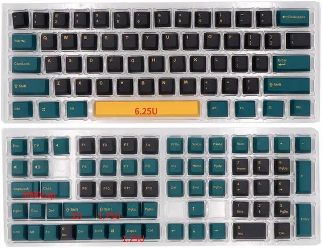 Alt view image 3 of 4 - PBT Keycap Mars Green Theme Double-shot 126Keys For  mechanical keyboard Cherry MX switch Gh60/68/87/96/104 Matching keycaps
