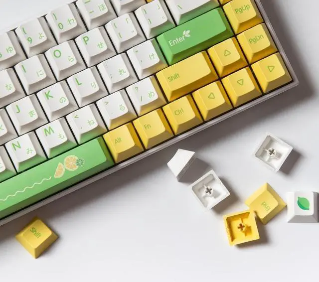 Alt view image 2 of 4 - Lemon theme 139 Keys Keycaps Cherry Profile PBT Keycap Dye SUB Japanese For Cherry IKBC Mechanical Keyboard for MX switches