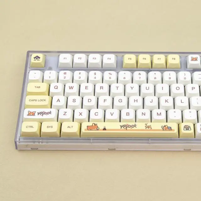 Alt view image 3 of 4 - 135 Keys Corgi Themed keycaps XDA Profile PBT Dye Sublimation Keycaps for MX Switch Fits 61 64 68 87 96 104 Mechanical Keyboard