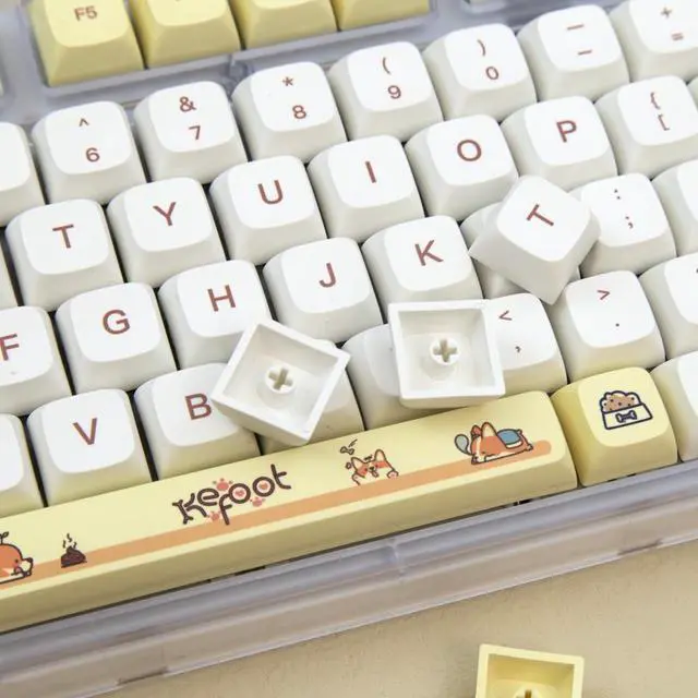 Alt view image 4 of 4 - 135 Keys Corgi Themed keycaps XDA Profile PBT Dye Sublimation Keycaps for MX Switch Fits 61 64 68 87 96 104 Mechanical Keyboard