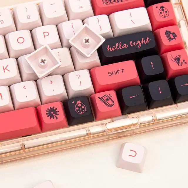 Alt view image 2 of 3 - 137 Key PBT Keycap Dye Sublimation XDA Profile Personalized Minimalist Pink Fledgling Keycap For Mx Switch Mechanical Keyboard