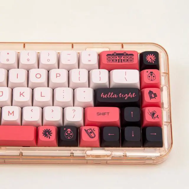 Alt view image 3 of 3 - 137 Key PBT Keycap Dye Sublimation XDA Profile Personalized Minimalist Pink Fledgling Keycap For Mx Switch Mechanical Keyboard