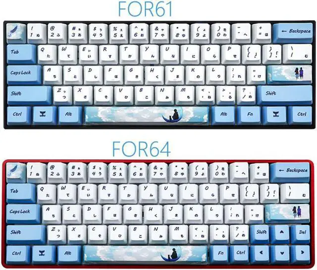 Alt view image 4 of 4 - Keycaps Dye Sublimation 72 Keys PBT Keycaps Thick OEM Japanese root font keycap For Cherry Gateron Kailh switch Keyboard