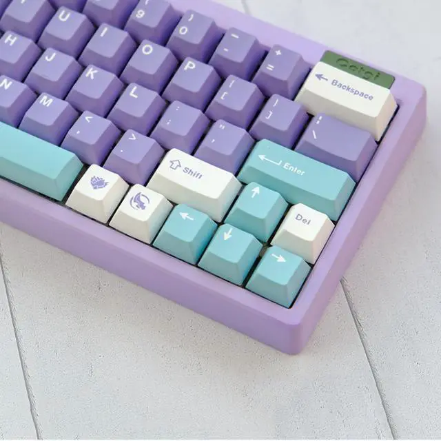 Alt view image 4 of 4 - 129 Keys Magnolia Keycaps Dye Sublimation cherry profile Mechanical Keyboard PBT Keycaps with 1.75U 2U Shift For MX Switch