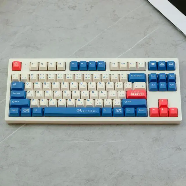 Alt view image 2 of 4 - 129 Keys Dark blue Japanese Keycaps PBT Keycaps Dye Sublimation Cherry Profile Keycap For MX switch Mechanical Keyboard Key Caps