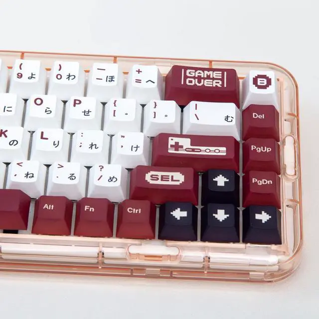 Alt view image 4 of 4 - 135 Keys Retro Red And White Machine Keycaps Japanese Cherry Profile PBT Dye Sublimation Mechanical Keyboard Keycap 61/64/84/87