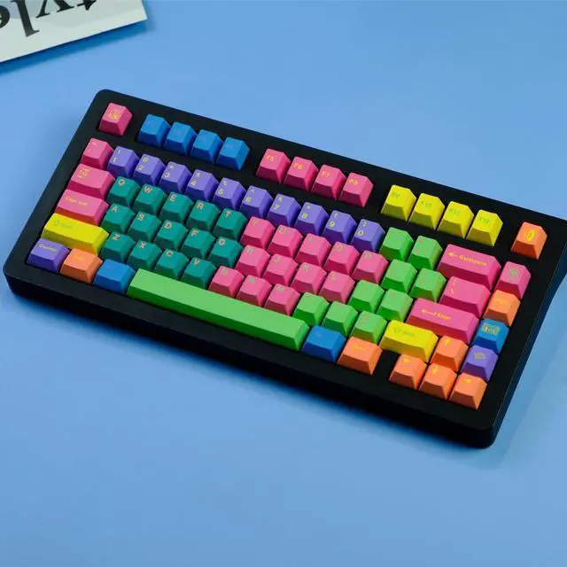 Alt view image 2 of 4 - Colorful Personality Keycaps 129 Key PBT Keycaps Dye Sublimation Cherry Profile Keycap For MX switch Mechanical Keyboard Keycaps