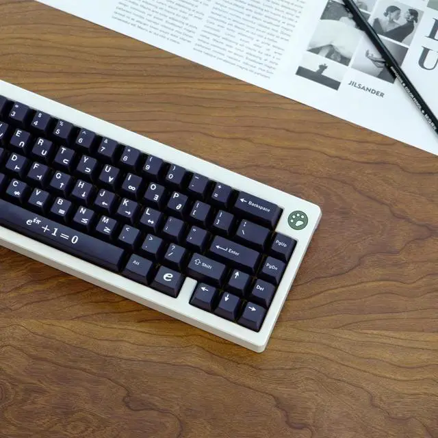 Alt view image 4 of 4 - 129 Keys Oula Minimalist black Keycaps Dye Sublimation Cherry Profile Keycap For MX switch Mechanical Keyboard Cherry Keycaps