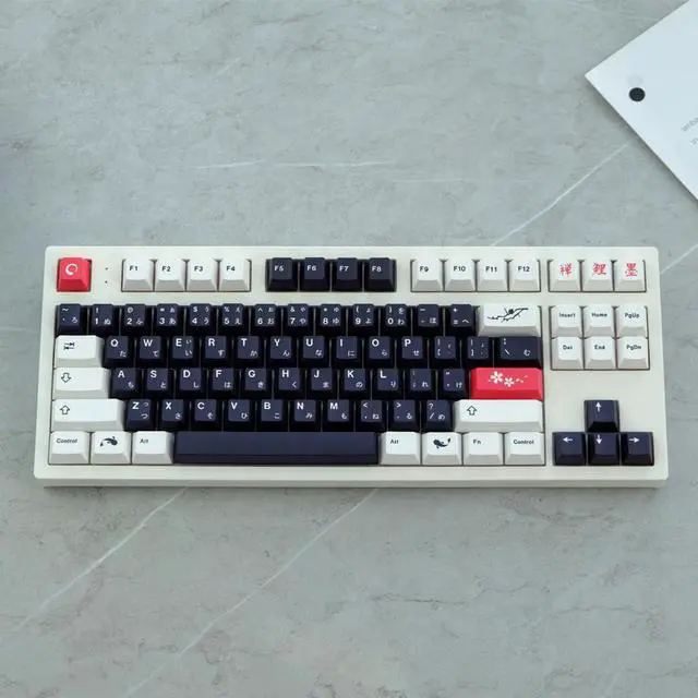 Alt view image 2 of 4 - 129 Keys Ink Painting Japanese Keycaps Dye Sublimation Cherry Profile Keycap For MX switch Mechanical Keyboard Cherry Keycaps