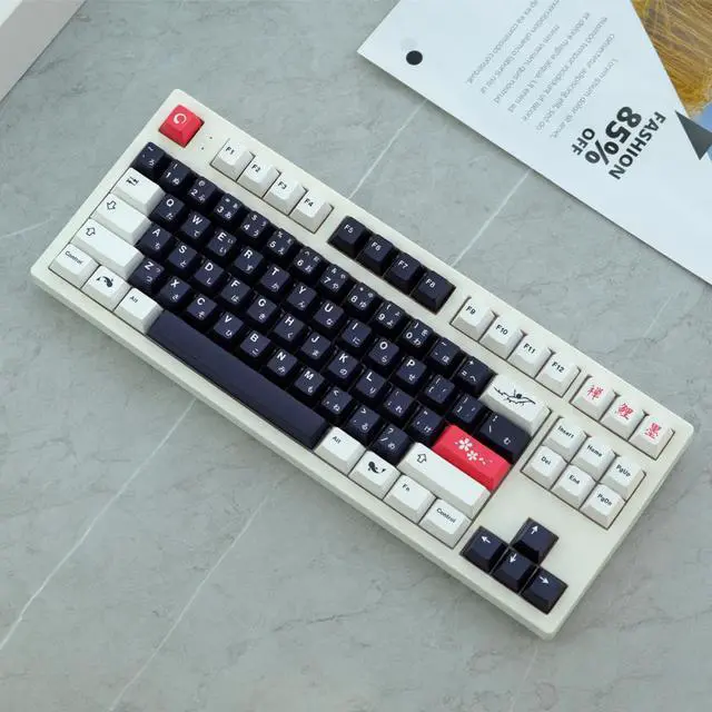 Alt view image 4 of 4 - 129 Keys Ink Painting Japanese Keycaps Dye Sublimation Cherry Profile Keycap For MX switch Mechanical Keyboard Cherry Keycaps