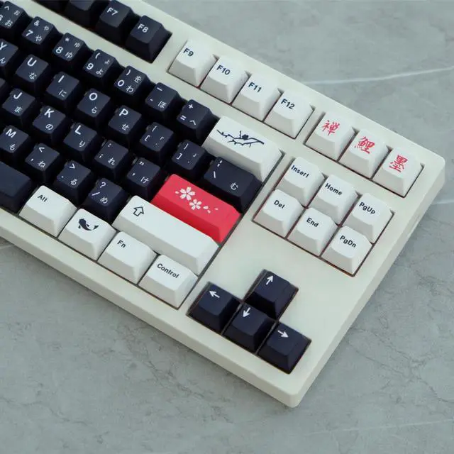 Alt view image 3 of 4 - 129 Keys Ink Painting Japanese Keycaps Dye Sublimation Cherry Profile Keycap For MX switch Mechanical Keyboard Cherry Keycaps