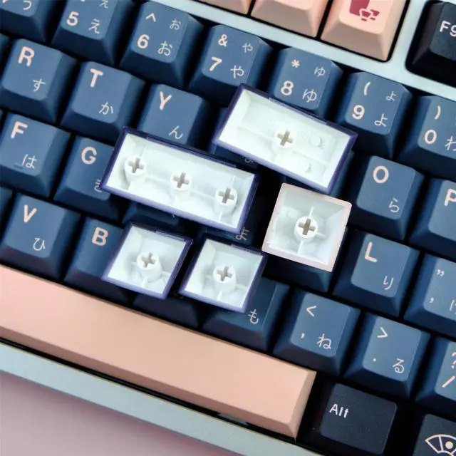 Alt view image 4 of 4 - 129 Keys GMK NightSakura Keycaps  Cherry Profile PBT Dye Sublimation Japanese Keycaps Mechanical Keyboard Keycap For MX Switch