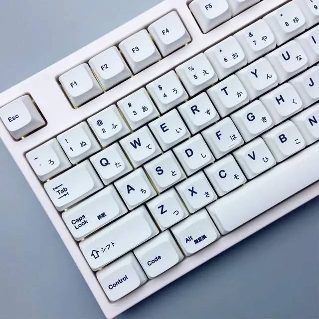 Alt view image 4 of 4 - White simplicity Key Caps For MX Switch Mechanical Keyboard PBT Dye Subbed Bee Japanese Minimalist White Keycaps Cherry Height