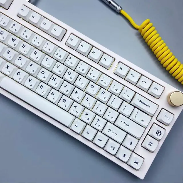 Alt view image 3 of 4 - White simplicity Key Caps For MX Switch Mechanical Keyboard PBT Dye Subbed Bee Japanese Minimalist White Keycaps Cherry Height