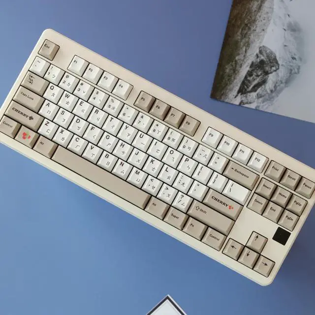 Alt view image 3 of 4 - GMK Classic Retro Keycaps PBT Dye Sublimation Gray White Keycap Cherry Profile Key Caps with 1.75u 2u Shift 147 Keys MX switches