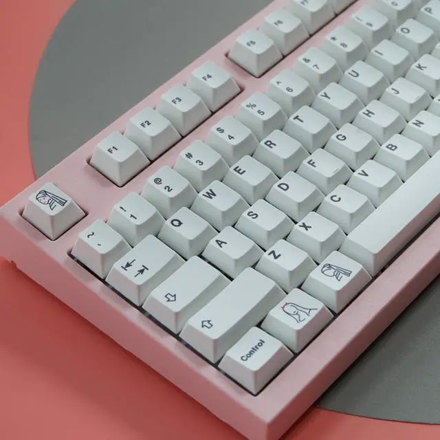 Alt view image 2 of 3 - Keycaps 135 Keys Drawing Board Theme PBT Dye Subbed Minimalist White Key Caps For MX Switch Mechanical Keyboard Cherry Profile