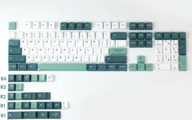 Alt view image 3 of 4 - GMK Botanical 130 Keys/set PBT Dye Subbed Keycap for Mechanical Keyboard Botanical Key Caps Cherry Profile