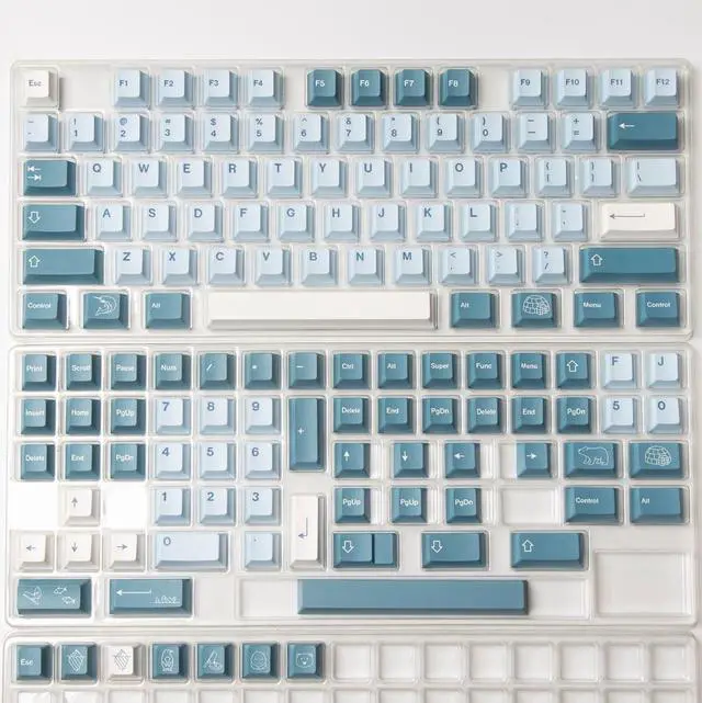 Alt view image 3 of 4 - Keyboard Caps GMK Ice Berg Clone 145 Keycaps PBT Dye Subbed Cherry Profile Keycap For MX Switch Mechanical Keyboard MK GK61 GK64