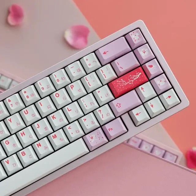 Alt view image 3 of 4 - GMK- Sakura Hazakura 132 Key PBT Dye Subbed Cherry Profile Keycap For MX Switch Mechanical Keyboard GH60 GK61 GK64