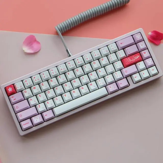 Alt view image 2 of 4 - GMK- Sakura Hazakura 132 Key PBT Dye Subbed Cherry Profile Keycap For MX Switch Mechanical Keyboard GH60 GK61 GK64
