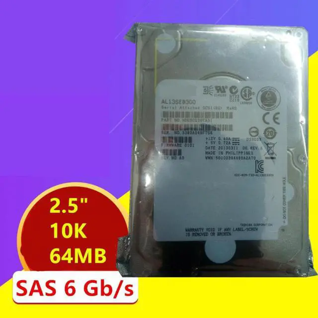 Alt view image 5 of 6 - HDD For Toshiba Brand 300GB 2.5" 10K SAS 6 Gb/s 64MB For Internal HDD For Enterprise Class HDD For AL13SEB300
