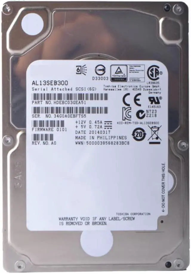 Alt view image 6 of 6 - HDD For Toshiba Brand 300GB 2.5" 10K SAS 6 Gb/s 64MB For Internal HDD For Enterprise Class HDD For AL13SEB300