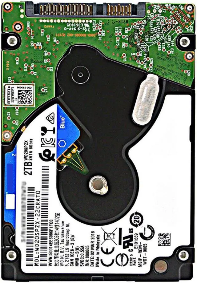 Alt view image 5 of 6 - HDD For WD Blue 2TB 2.5" SATA 6 Gb/s 128MB 5400RPM For Internal Hard Disk For Notebook Hard Drive For WD20SPZX