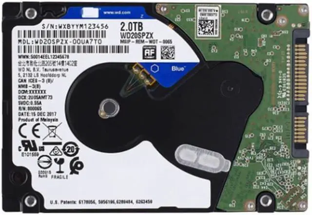 Alt view image 6 of 6 - HDD For WD Blue 2TB 2.5" SATA 6 Gb/s 128MB 5400RPM For Internal Hard Disk For Notebook Hard Drive For WD20SPZX