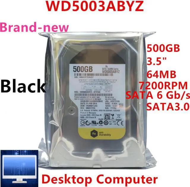 Alt view image 4 of 6 - HDD For WD Brand Black 500GB 3.5" SATA 6 Gb/s 64MB 7200RPM For Internal HDD For Desktop Computer HDD For WD5003ABYZ