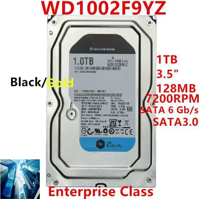 Alt view image 4 of 6 - HDD For WD Black/Gold 1TB 3.5" SATA 6 Gb/s 128MB 7200RPM For Internal HDD For Enterprise Class HDD For WD1002F9YZ