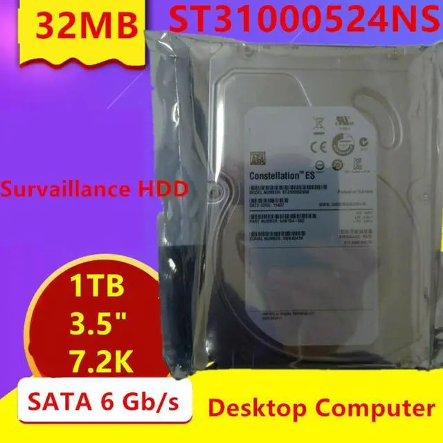 Main image of HDD For Seagate Brand 1TB 3.5" SATA 6 Gb/s 32MB 7200RPM For Internal HDD For Enterprise Class HDD For ST31000524NS