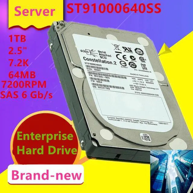 Main image of HDD For Seagate 1TB 2.5" 7.2K SAS 6 Gb/s 64MB 7200RPM For Internal HDD For Enterprise Class HDD For ST91000640SS