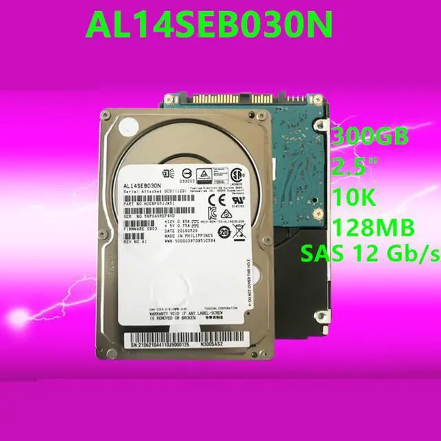 Alt view image 4 of 6 - HDD For Toshiba Brand 300GB 2.5" 10K SAS 12 Gb/s 128MB For Internal HDD For Enterprise Class HDD For AL14SEB030N