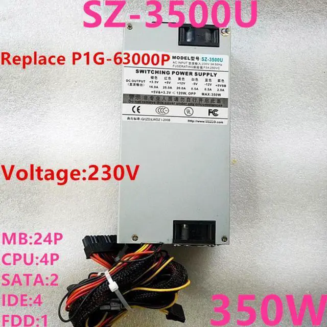 Alt view image 4 of 6 - PSU For Sezolo 1U 350W Switching Power Supply SZ-3500U P1G-6300P