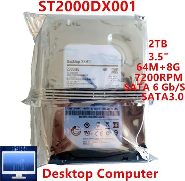 Main image of SSHD For Seagate Brand 2TB 3.5" SATA 6 Gb/s 64MB+8G 7200RPM For Internal SSHD For Desktop SSHD For ST2000DX001