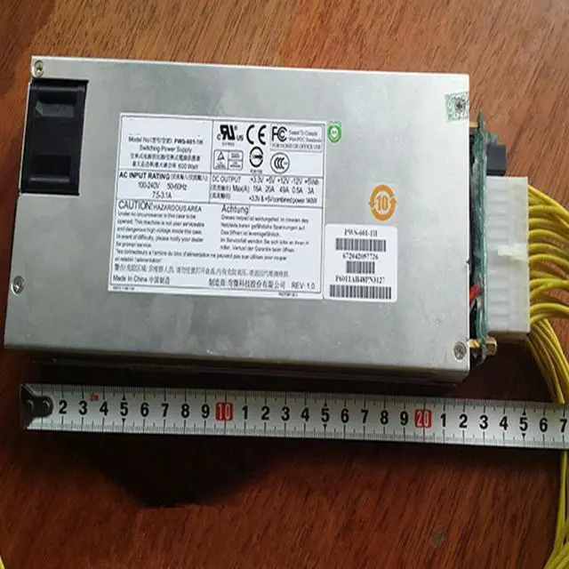 Alt view image 3 of 3 - Almost PSU For Supermicro 1U 600W Switching Power Supply PWS-601-1H