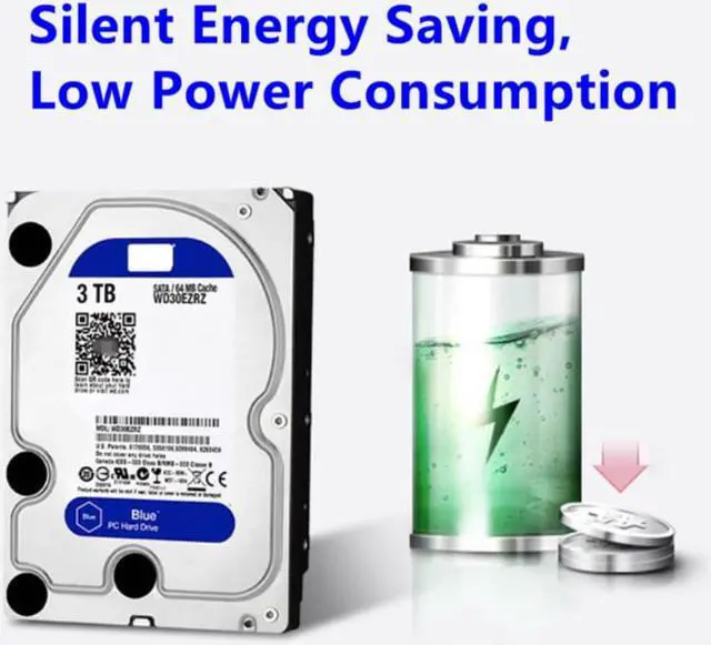 Alt view image 3 of 3 - HDD For WD Brand Blue 3TB 3.5" SATA 6 Gb/s 64MB 5400RPM For Internal Hard Disk For Desktop Hard Drive For WD30EZRZ