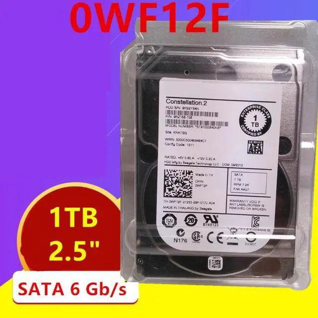 Alt view image 2 of 2 - HDD For Dell 1TB 2.5" SATA 64MB 7.2K For Internal HDD For Enterprise Class HDD For ST91000640NS 0WF12F WF12F