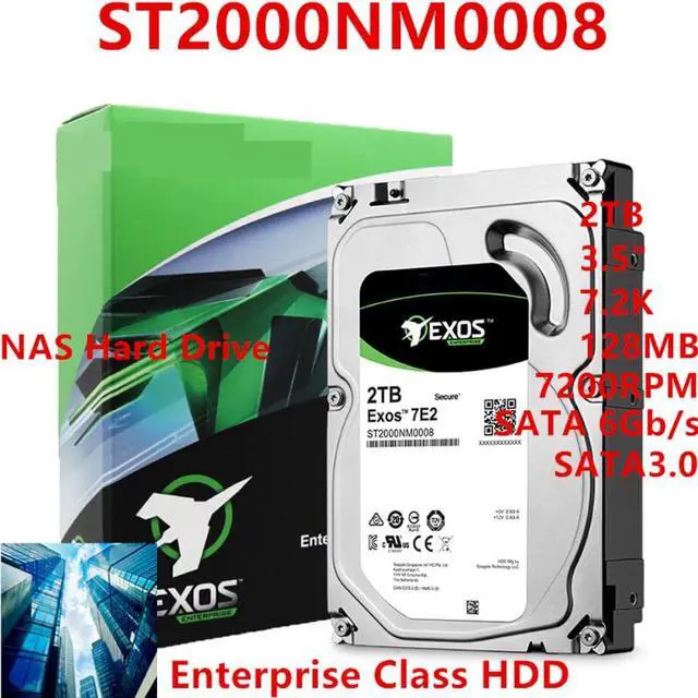 Main image of HDD For Seagate 2TB 3.5" 7.2K SATA 6Gb/s 128MB 7200RPM For Internal Hard Disk For Enterprise HDD For ST2000NM0008