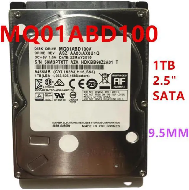 Alt view image 3 of 4 - HDD For Toshiba 1TB 2.5" SATA 6 Gb/s 8MB 5400RPM For Internal HDD For Notebook Computer HDD For MQ01ABD100V