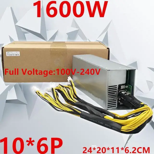 Alt view image 4 of 6 - Miner PSU For Bitmain Dragon Storm 10*6Pin Single Channel Power Supply APW3++ S9 L3+D3 Mining Power Supply 1600W