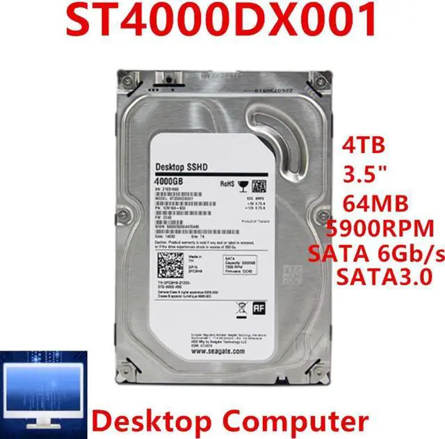 Alt view image 4 of 6 - SSHD For Seagate 4TB 3.5" SATA 6 Gb/s 64MB+8G 5900RPM For Internal Hard Disk For Desktop Hard Drive For ST4000DX001