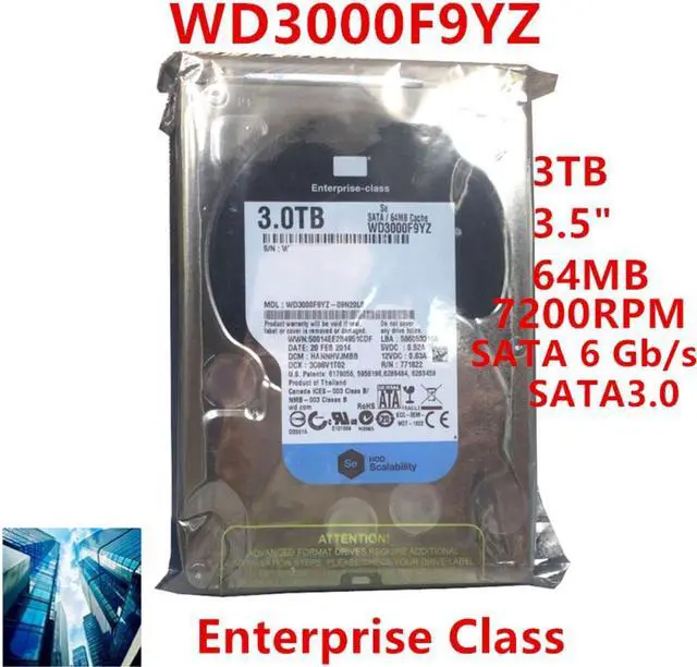 Alt view image 4 of 6 - HDD For WD Brand 3TB 3.5" SATA 6 Gb/s 64MB 7200RPM For Internal HDD For Enterprise Class HDD For WD3000F9YZ