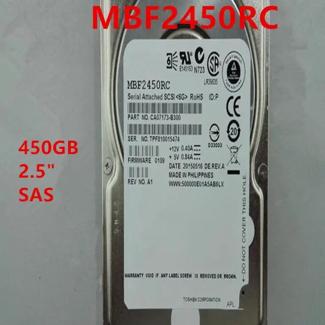 Alt view image 3 of 4 - HDD For Toshiba 450GB 2.5" SAS 6 Gb/s 64MB 10000RPM For Internal Hard Drive For Server Hard Disk For MBF2450RC