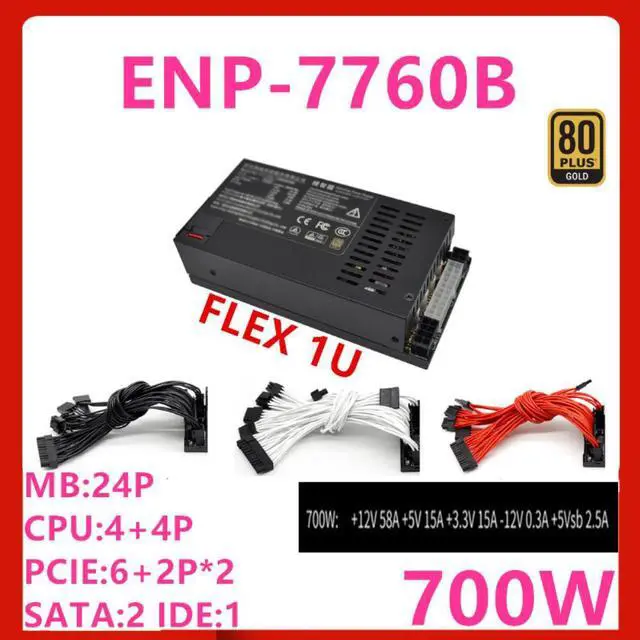 Alt view image 4 of 6 - PSU For 80plus Gold Flex itx Nas Small 1U Loli M41 A4M T34 K35 K39 K49 700W Switching Power Supply ENP-7760B ENP-7660B