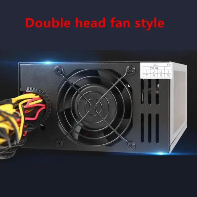 Alt view image 3 of 6 - Miner PSU For ZhongCheng Video Card Three Fan Power Supply 2000W Mining Power Supply ZC2000WPG