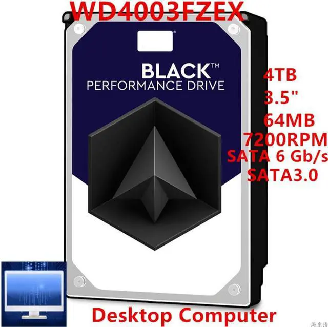 Main image of HDD For WD Brand Black 4TB 3.5" SATA 6 Gb/s 64MB 7200RPM For Internal Hard Disk For Desktop HDD For WD4003FZEX