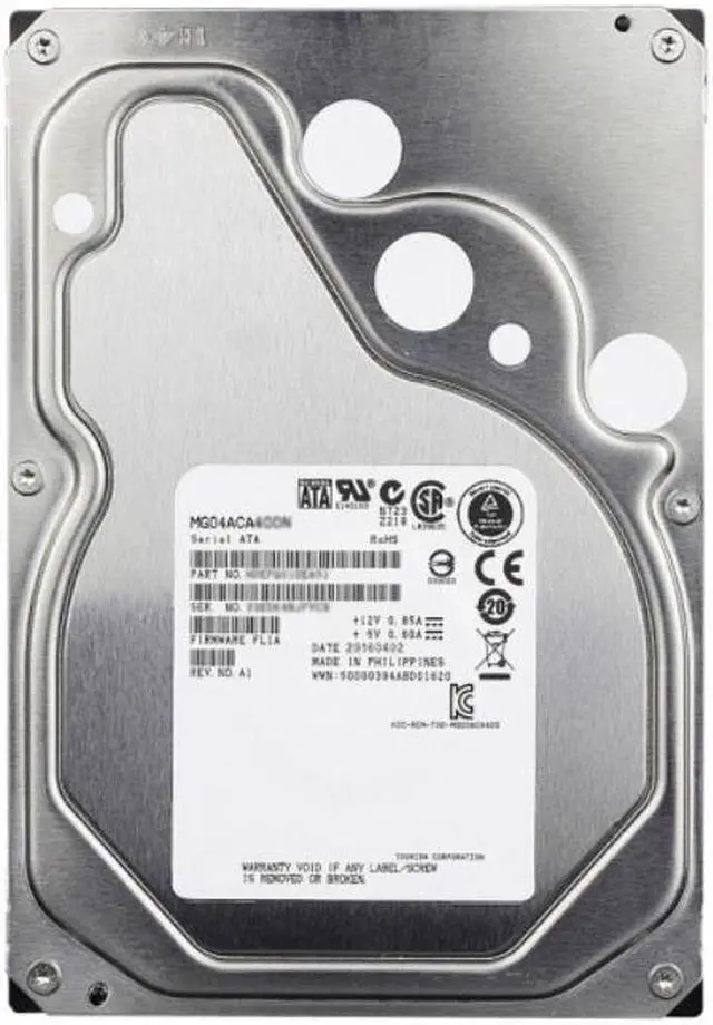 Alt view image 6 of 6 - HDD For Toshiba 4TB 3.5" 7.2K PMR SATA 6 Gb/s 128MB 7.2K For Internal HDD For Enterprise Class HDD For MG04ACA400N